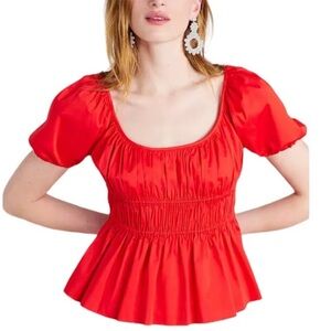 Kate Spade Red Peplum Top